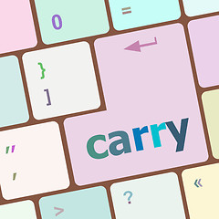 Image showing carry button on computer pc keyboard key vector illustration