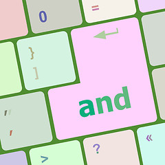 Image showing Keyboard with white Enter button, and word on it vector illustration