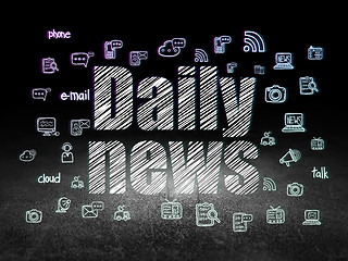 Image showing News concept: Daily News in grunge dark room