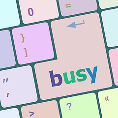 Image showing busy button on computer pc keyboard key vector illustration