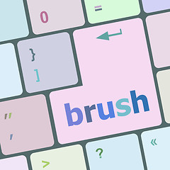 Image showing button with brush word on computer keyboard keys vector illustration