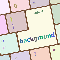 Image showing background word on computer keyboard key button vector illustration