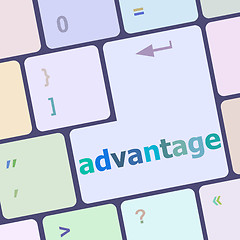 Image showing Close up view on conceptual keyboard - advantage vector illustration