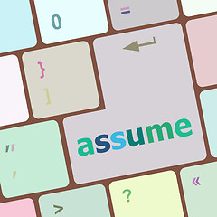 Image showing Keyboard with enter button, assume word on it vector illustration