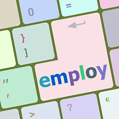 Image showing employ button on computer pc keyboard key vector illustration