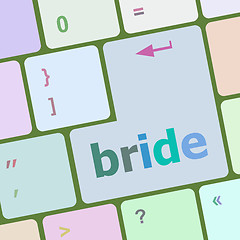 Image showing Computer keyboard with the text bride vector illustration