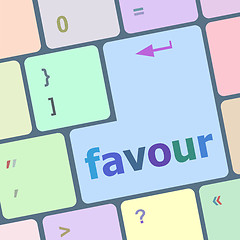 Image showing favour word on computer pc keyboard key vector illustration