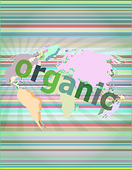 Image showing Marketing concept: words organic marketing on digital screen vector illustration