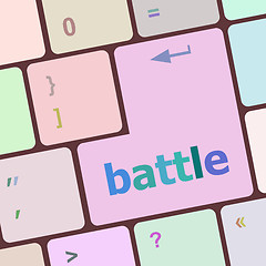 Image showing battle button on computer keyboard pc key vector illustration