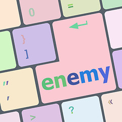 Image showing enemy button on computer pc keyboard key vector illustration