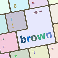 Image showing brown word on keyboard key vector illustration