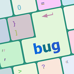 Image showing Computer keyboard with bug key. business concept vector illustration
