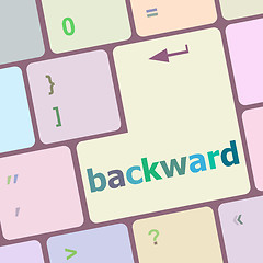 Image showing backward word on computer keyboard key button vector illustration