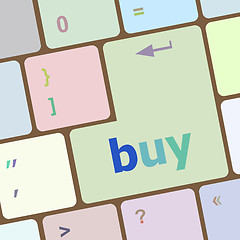 Image showing Buy Key symbolizing the closing of an ecommerce deal by someone shopping online or on the internet vector illustration