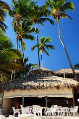 Image showing Restaurant on tropical beach
