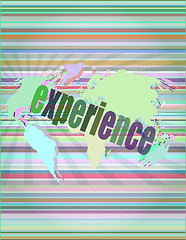 Image showing business concept: words experience on digital screen vector illustration