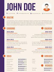 Image showing Simplistic yet colorful modern resume cv template