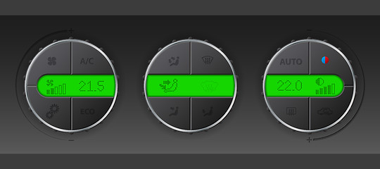 Image showing Air condition control set with detailed lcd 