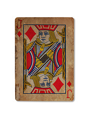 Image showing Very old playing card, Jack of diamonds