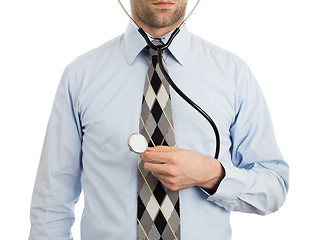 Image showing Doctor with stethoscope, isolated