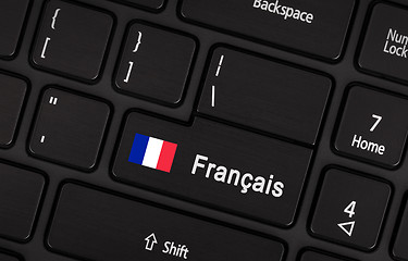 Image showing Enter button with flag France - Concept of language