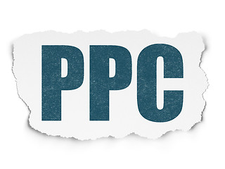 Image showing Marketing concept: PPC on Torn Paper background