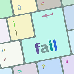 Image showing fail word on key showing fail failure mistake or sorry concept vector illustration