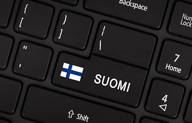 Image showing Enter button with flag Finland - Concept of language