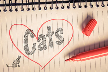Image showing I love cats message