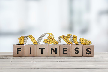 Image showing Fitness sign with measure tape