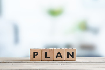 Image showing Plan word on wooden cubes