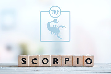 Image showing Scorpio star sign on a table