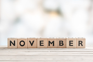 Image showing November sign with wooden blocks