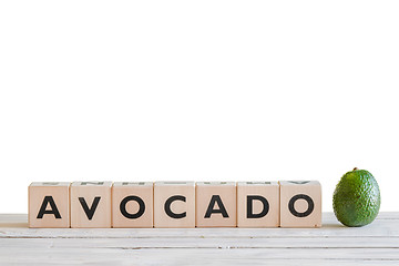 Image showing Avocado sign on a table