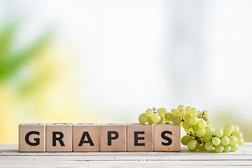 Image showing Grapes sign with green grapes