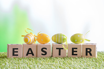 Image showing Easter eggs on the word easter