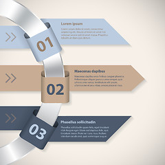 Image showing Arrow ribbons around metallic ring infographic template