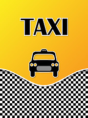 Image showing Taxi brochure design with cab silhouette