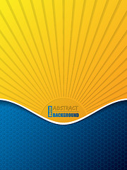 Image showing Hexagon pattern business brochure with bursting sun silhouette