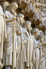 Image showing Sculprures on the facade of Notre Dame de Paris