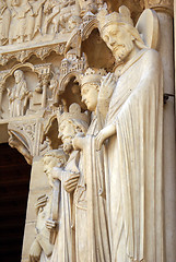 Image showing Sculptures on the Notre Dame de Paris