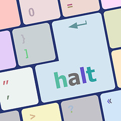 Image showing halt keys on computer keyboard, business concept vector illustration