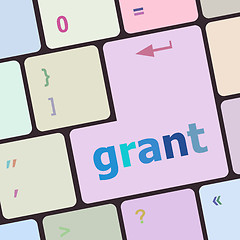 Image showing Computer keyboard button with grant button vector illustration