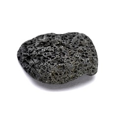 Image showing Black strange rock isolated on white