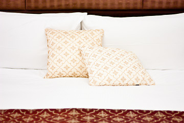 Image showing Pillows in Hotel bedroom