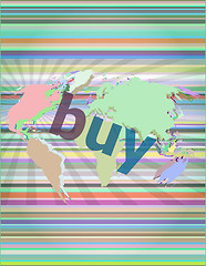 Image showing The word buy on digital screen, business concept vector illustration