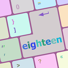 Image showing enter keyboard key with eighteen button vector illustration