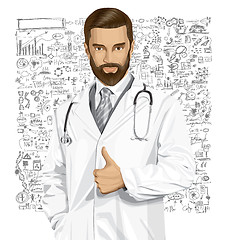 Image showing Vector Doctor With Stethoscope