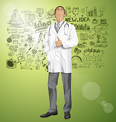 Image showing Vector Doctor With Stethoscope