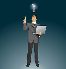 Image showing Vector Business Man Shows Something With Finger